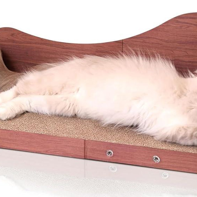 ComSaf 26.4" Large Cat Scratcher Bed, Cat Scratching Board, Durable Cardboard for Indoor Use, Extra Large Couch with Scratch Pad - Sofa Lounge