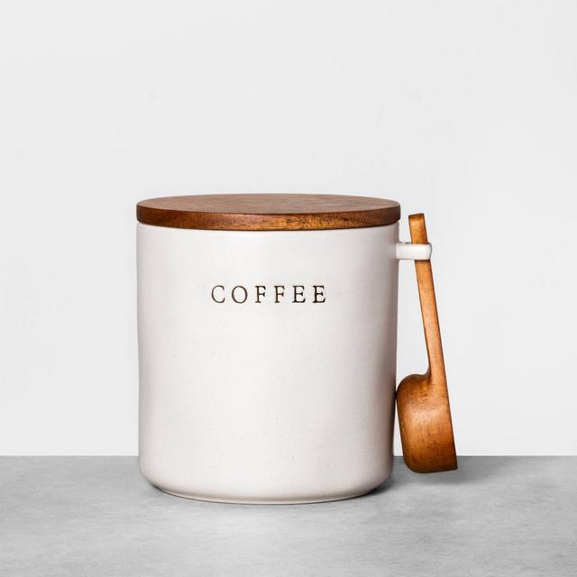 Coffee Stoneware Canister with Wood Lid & Scoop - Hearth & Hand™ with Magnolia