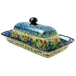 Polish Art Center - Unikat Polish Pottery Stoneware Butter Dish U4037