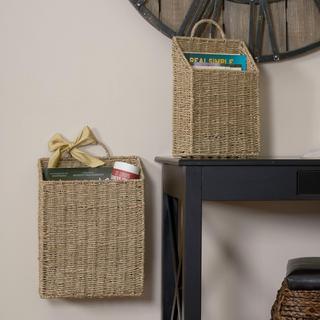 Wicker 2-Piece Hanging Basket Set