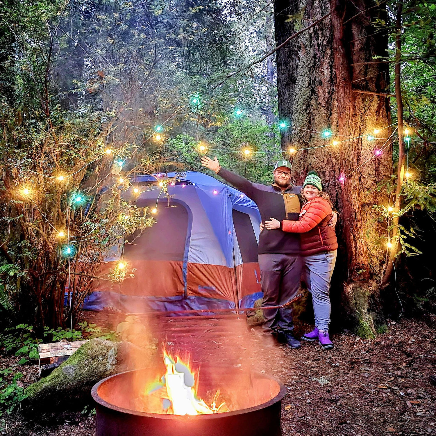 Our campsite in the Redwoods