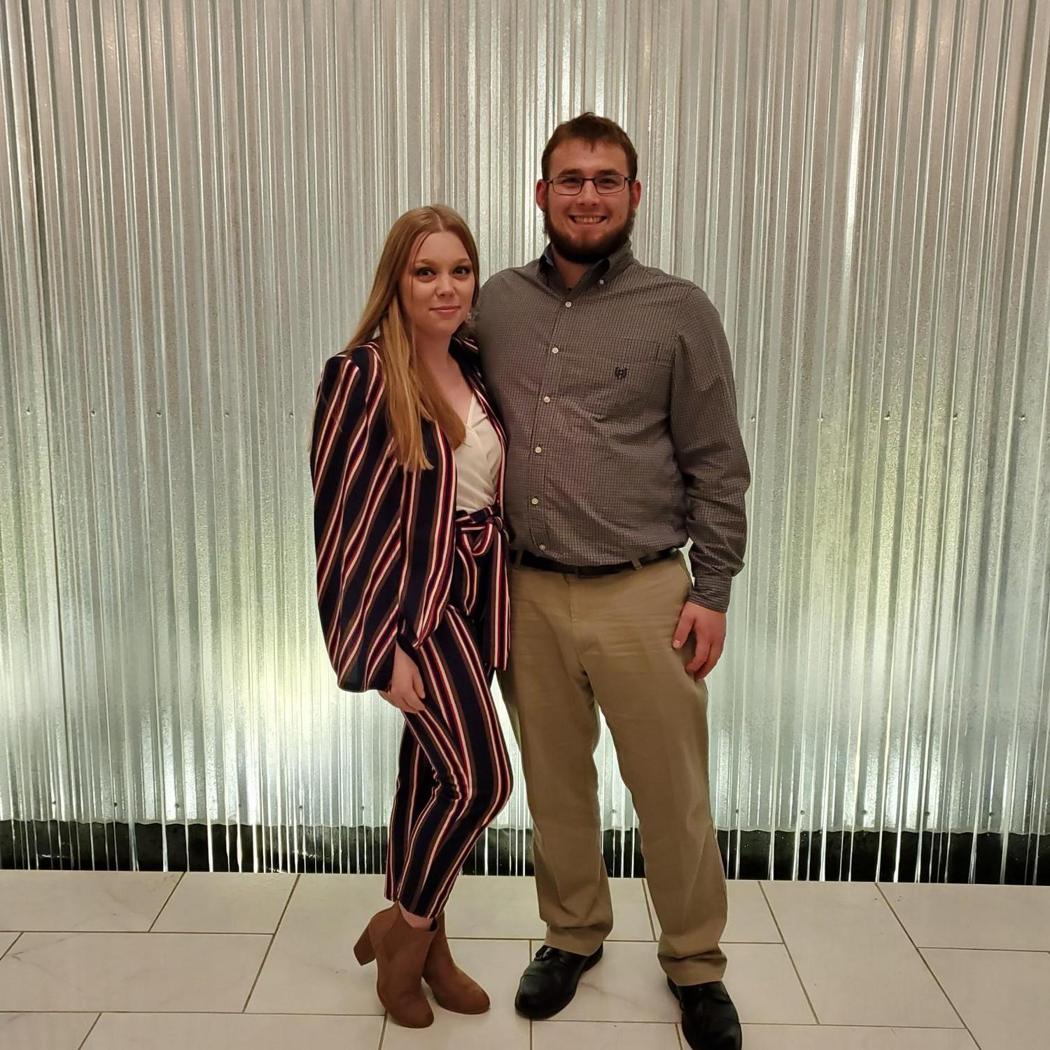 Taylor and Nathan at Nathan and Ashley Kapellen's wedding. October 6, 2019