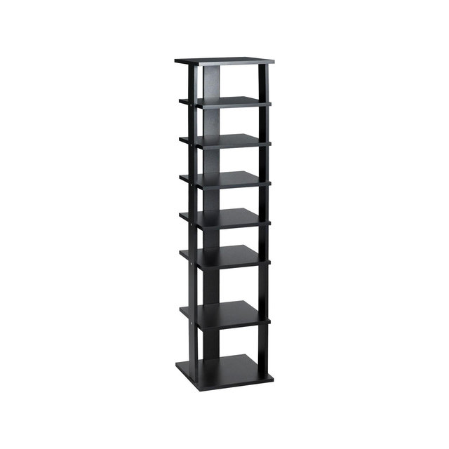 Costway Wooden Shoes Storage Stand 7 Tiers Shoe Rack Organizer Multi-shoe Rack Shoe box Black