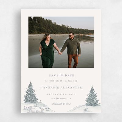 Light Oatmeal, Grey Wedding Save the Date - Auburn Photo