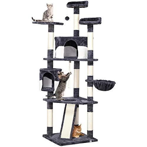 Yaheetech 79in Multi-Level Cat Trees with Sisal-Covered Scratching Posts, Plush Perches and Condo for Kittens, Cats and Pets