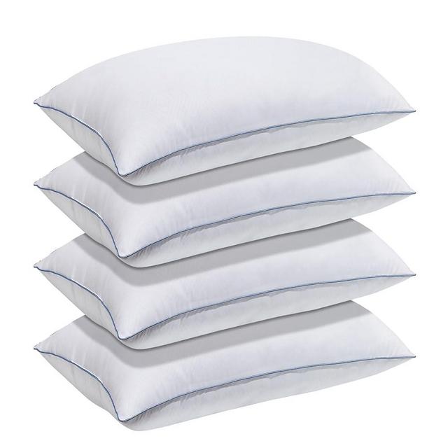 Mr.Ye Bed Pillows for Sleeping 4 Pack Hotel Quality Queen Size Pillows Set of 4 Down Alternative Filling Pillow for Back, Stomach or Side Sleepers, Blue, Queen Size, 20 * 30 Inches