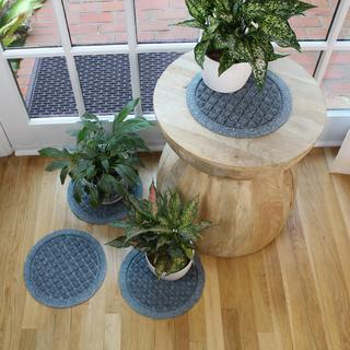 WaterHog Squares Indoor/Outdoor Plant Trivet, Set of 4