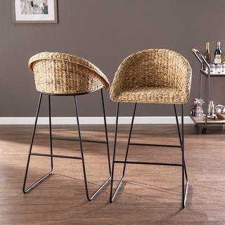Landrine Water Hyacinth Bar Stool, Set of 2