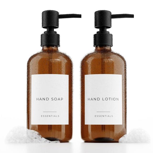 Stylish Soap Dispenser Set of 2 for Kitchen Or Bathroom - Quality 21oz Dish and Hand Soap Dispensers are Extra Durable and Perfectly Enhance Your Bathroom Or Kitchen