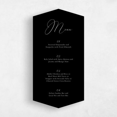 Black Diamond Wedding Menu - Belencito