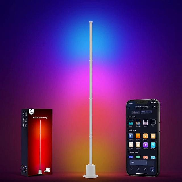 Ailofy LED Floor Lamp, RGBW Corner Lamp Works with Alexa, Google Assistant& App,Smart Modern Lamp with 16 Million DIY Colors and Sync to Music, Ambiance Color Changing Lamp for Living Room Bedroom