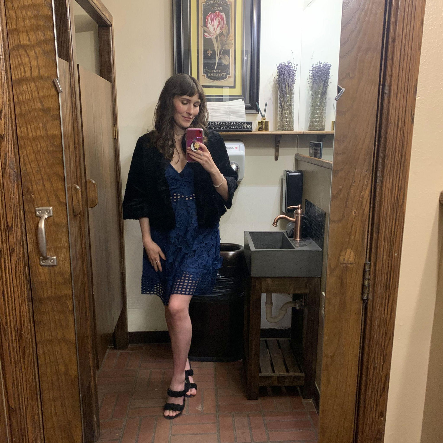 Bathroom selfie...enjoying my birthday and so far had no clue.