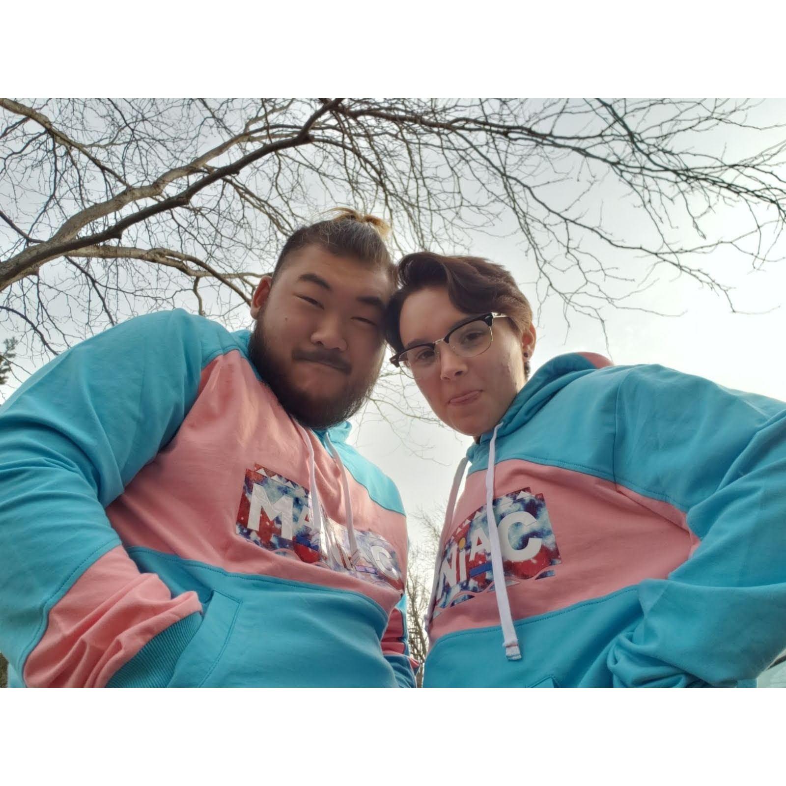 Our first matching sweaters