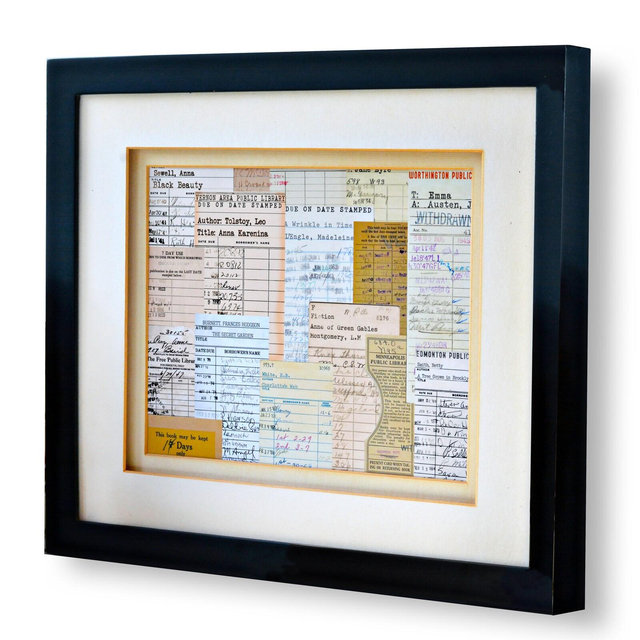 Vintage Library Card Collage 8x10 Poster...