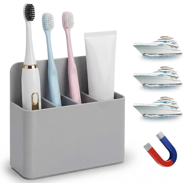 JUIEYIR Magnetic Toothbrush Holder for Cruise Essentials, Travel Toothbrush Holder for Bathrooms, Cruise Cabin Essentials Must Have for Alaska & Caribbean Cruises