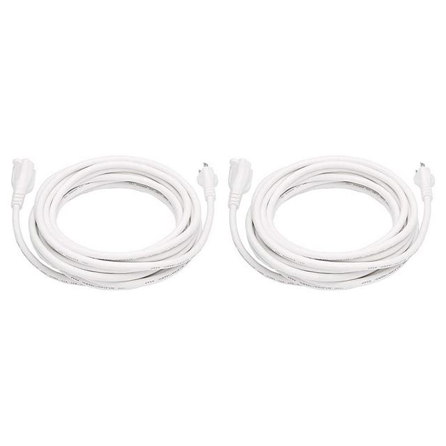 Amazon Basics 25-Foot Extension Cord - 13 Amps, 125V - 2-Pack, White