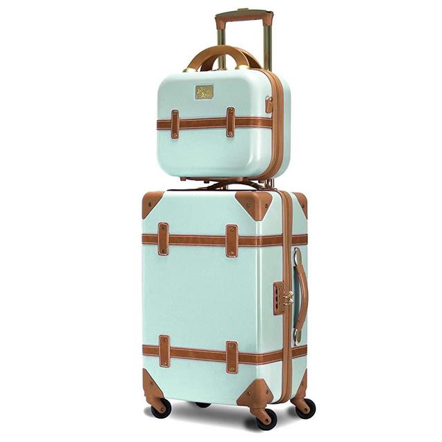 Chariot Gatsby 2-piece set Hardside Expandable Carry On Luggage With Matching Beauty Case (Mint)