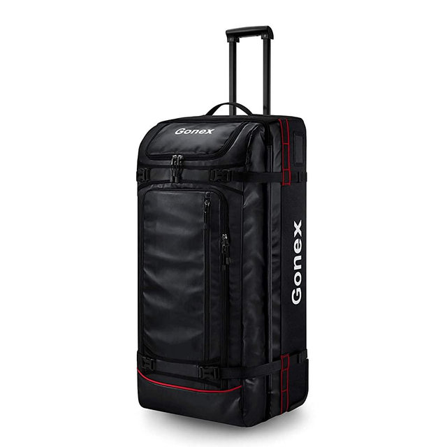 Gonex Rolling Duffle Bag with Wheels, 100L Water Repellent Large Wheeled Travel Duffel Luggage with Rollers 30 inch, Black
