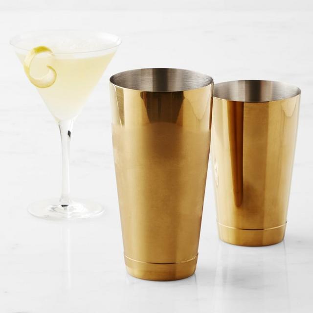 Williams Sonoma Mixology Shaking Tins, Brass