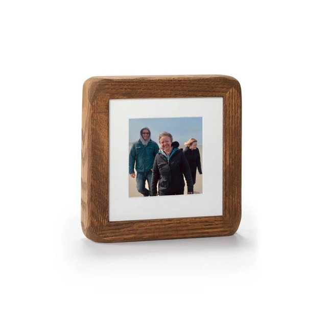 Solid Oak Square Tabletop Frame – Walnut Stained