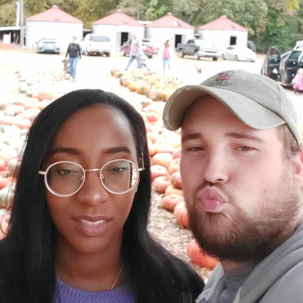 Shana and Dillon picking pumpkins