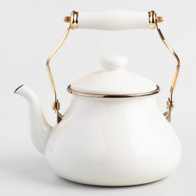 Ivory Enamel Tea Kettle
