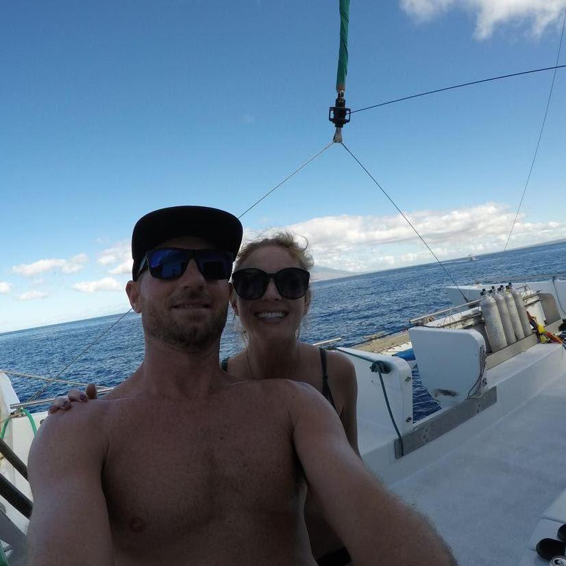 Charter boat ride in Maui, first time for Loren!