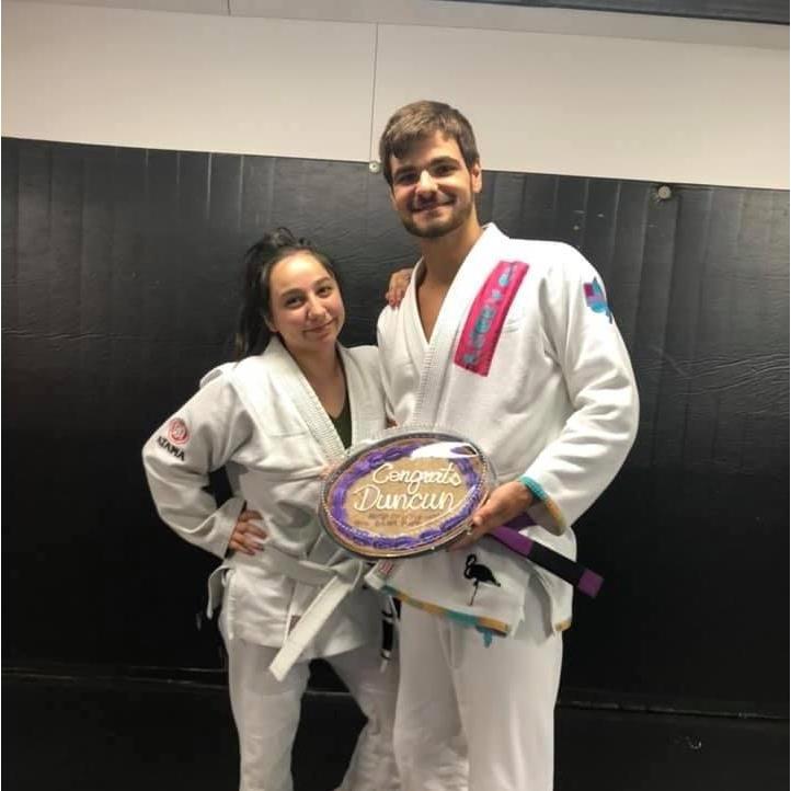 Duncan getting his purple belt in BJJ 2021!