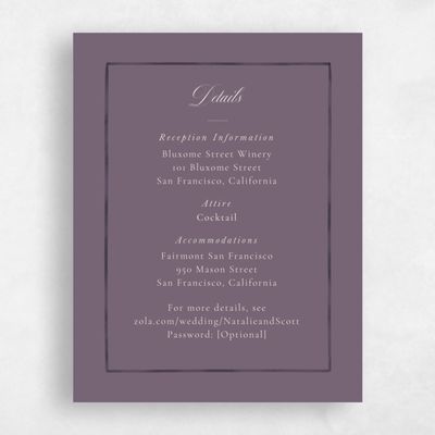 Dusty Purple Wedding Enclosure - Pesco