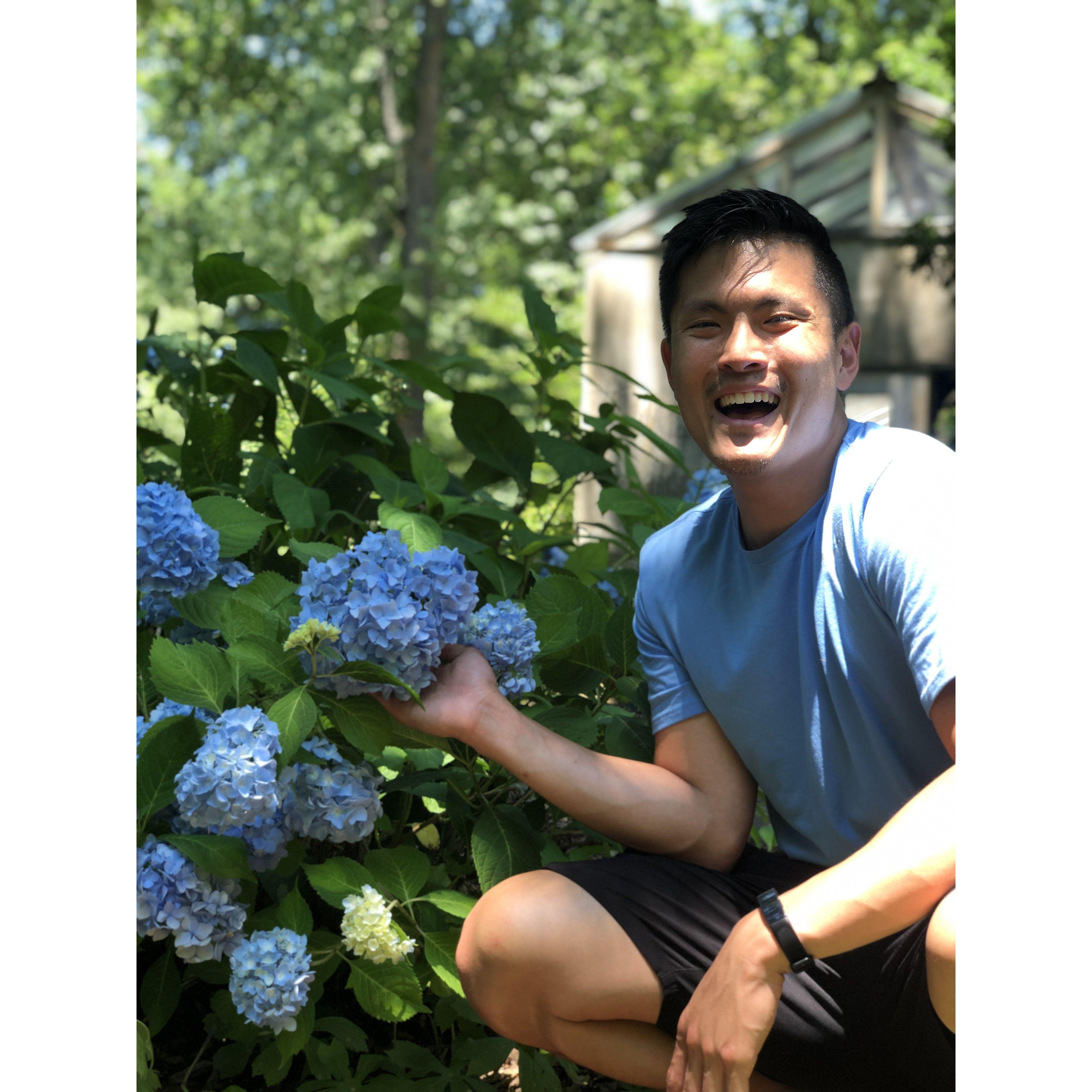 Jin is a big flower guy! This was in Delaware as part of our Northeast Trip!