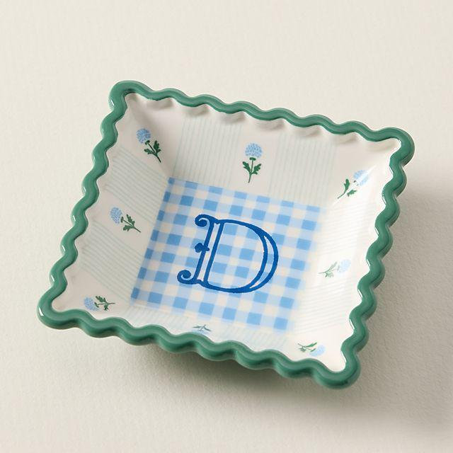 Georgia Monogram Stoneware Trinket Dish