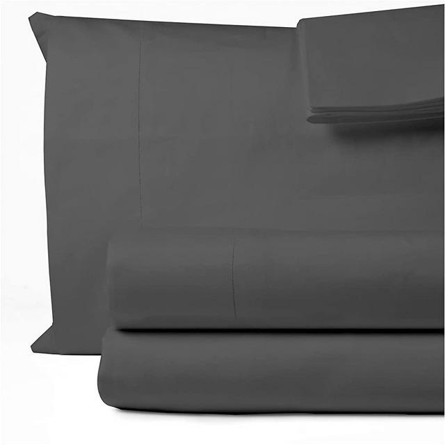 1000 Thread Count 100% Egyptian Cotton Bed Sheets Queen Size 4 Pc Elephant Grey Sheet Set, Long Staple Cotton, Sateen Weave, Fits Mattress Upto 16''Deep Pocket, Extra Soft Luxurious Bedding Collection