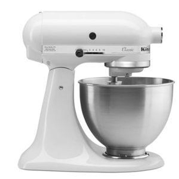 KitchenAid Classic Series 4.5 Quart Tilt-Head Stand Mixer K45SS, White