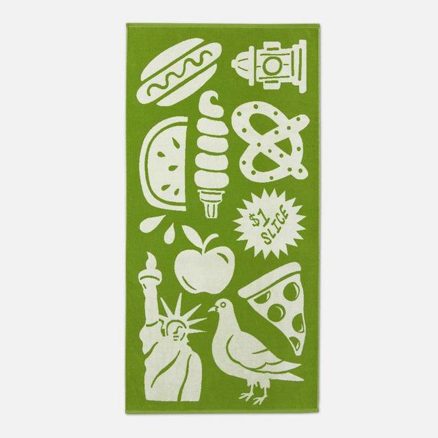 Artist Series Beach Towel - Green and White