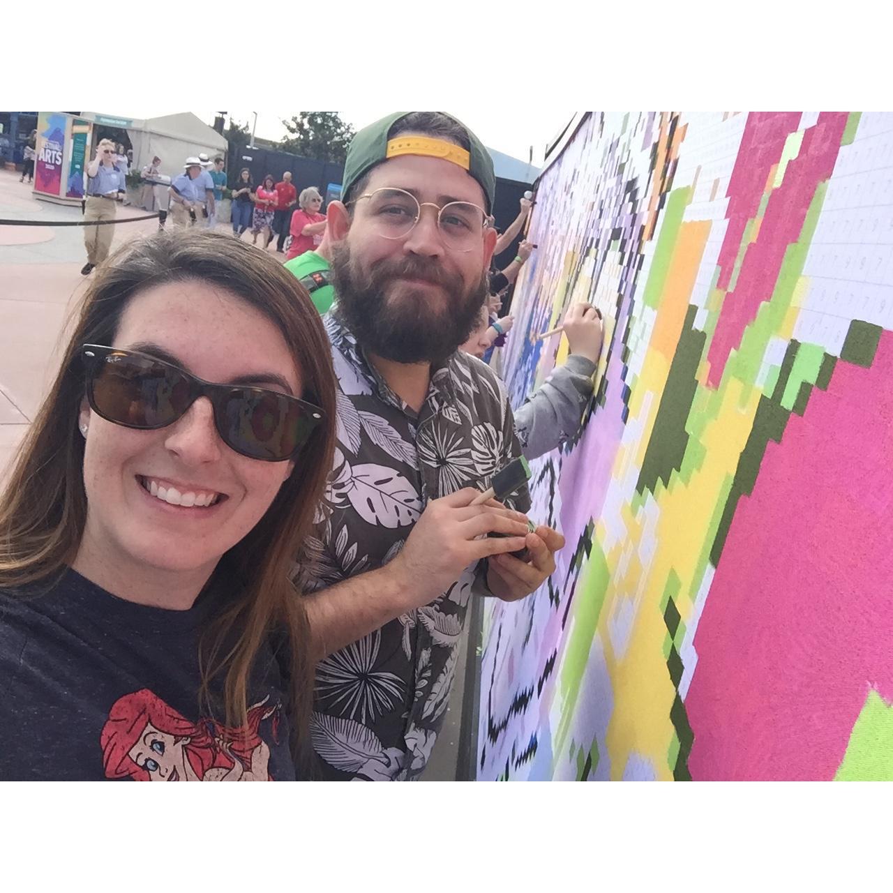 Painting by numbers at EPCOT Festival of the Arts!