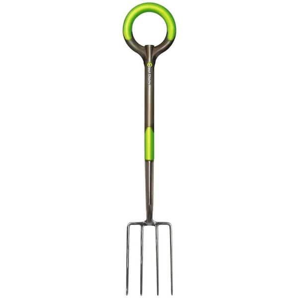 43 in. PRO Stainless Steel Digging Fork in Original Green