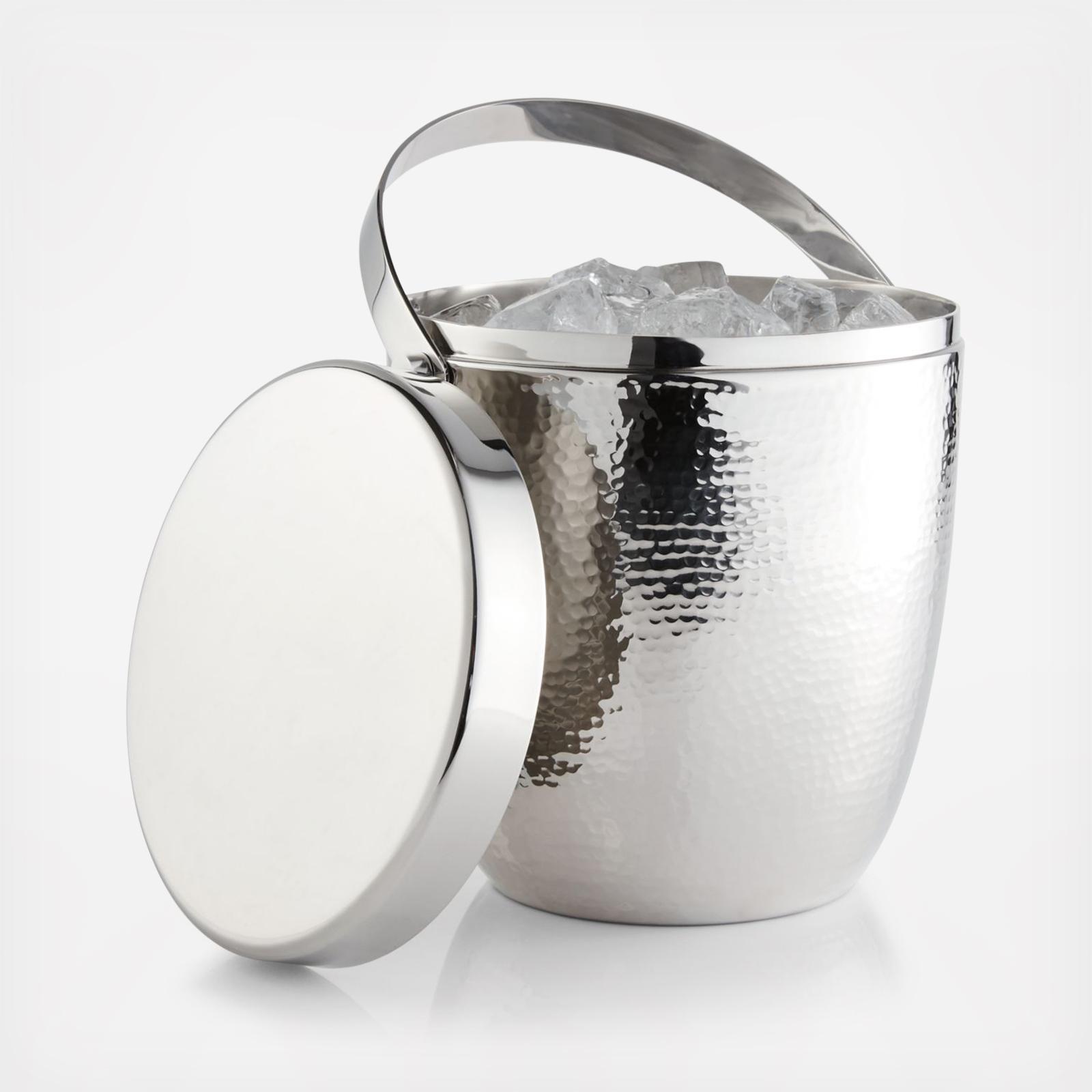 hammered metal ice bucket