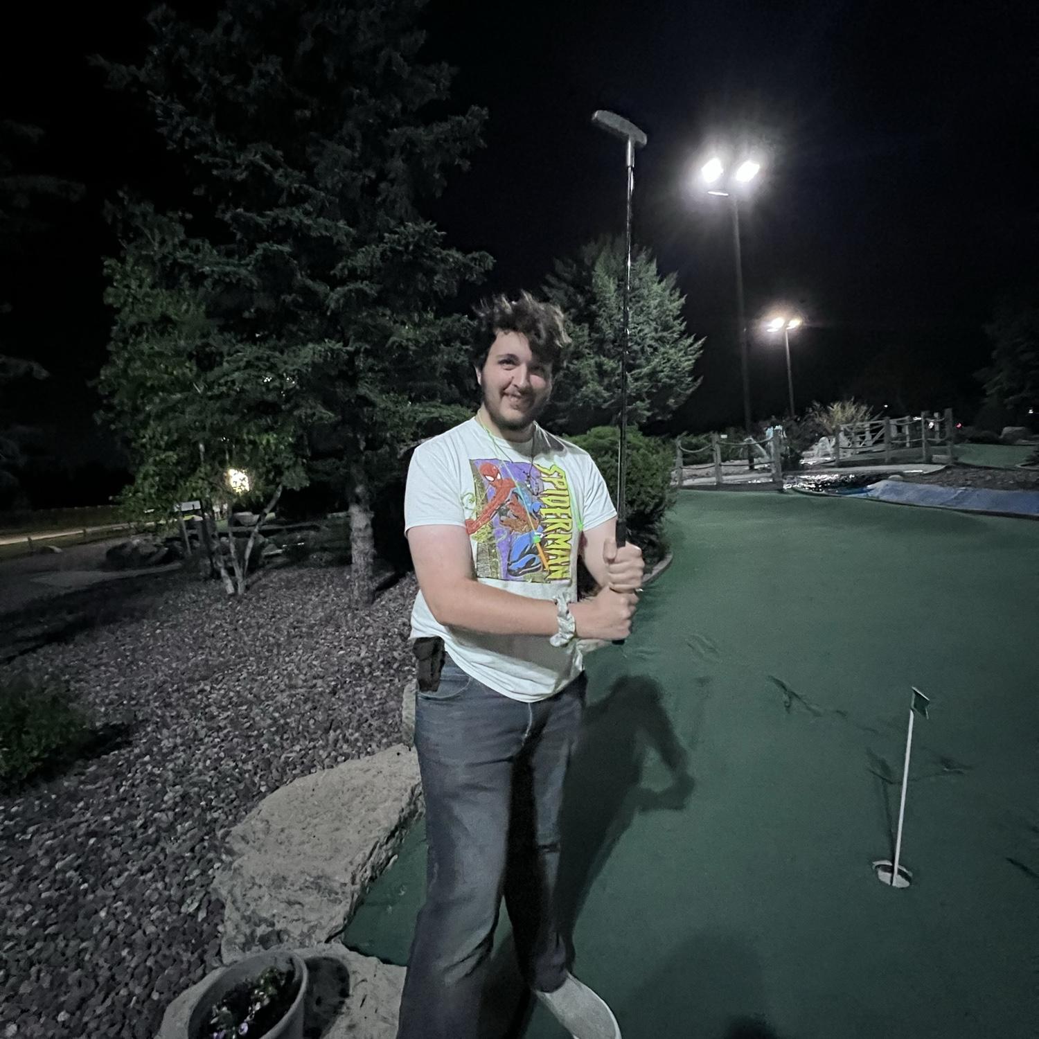 Moments later, Alexis beat Jonah at mini golf