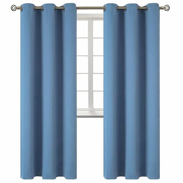 BGment Blackout Curtains for Bedroom - Grommet Thermal Insulated Room Darkening Curtains for Living Room, Set of 2 Panels (42 x 84 Inch, Faded Denim)