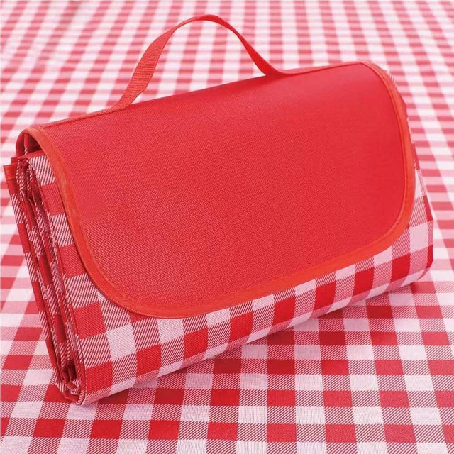 PUPOPIK Outdoor Picnic Blanket, Foldable Waterproof Sand Beach Mat in Large 80x60in for Beach Camping Hiking Travel Family Concerts Portable Beach Blankets (Red)