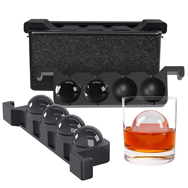 TINANA Clear Ice Ball Maker, 2 Inch Crystal Clear Ice Sphere Maker prepare 8 Large Round Ice Balls, Clear Ice Cube Maker for Cocktail, Whiskey & Bourbon Drinks, Gifts for Men