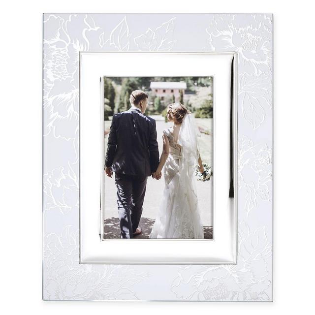 Lenox® Peony 5-Inch x 7-Inch Picture Frame in Silver