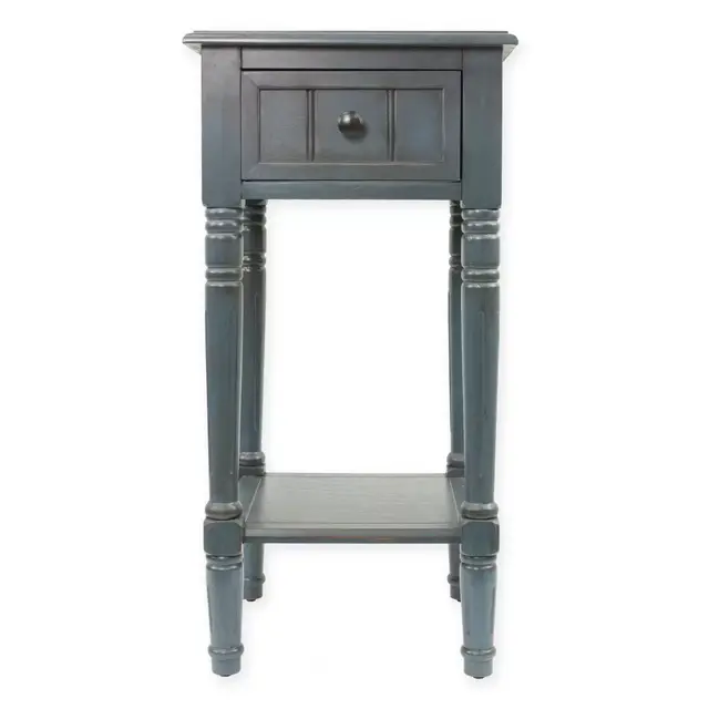 Decor Therapy Simplify 1-Drawer Square Accent Table in Navy
