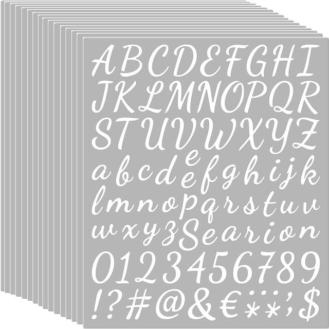 10 Sheets White Self Adhesive Vinyl Letters Numbers Kit, Cursive Mailbox Numbers Sticker for Mailbox, Signs, Window, Door, Cars, Trucks, Home, Business, Address Number (1inch, White)