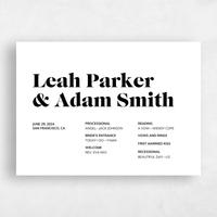 White Wedding Program - Everett