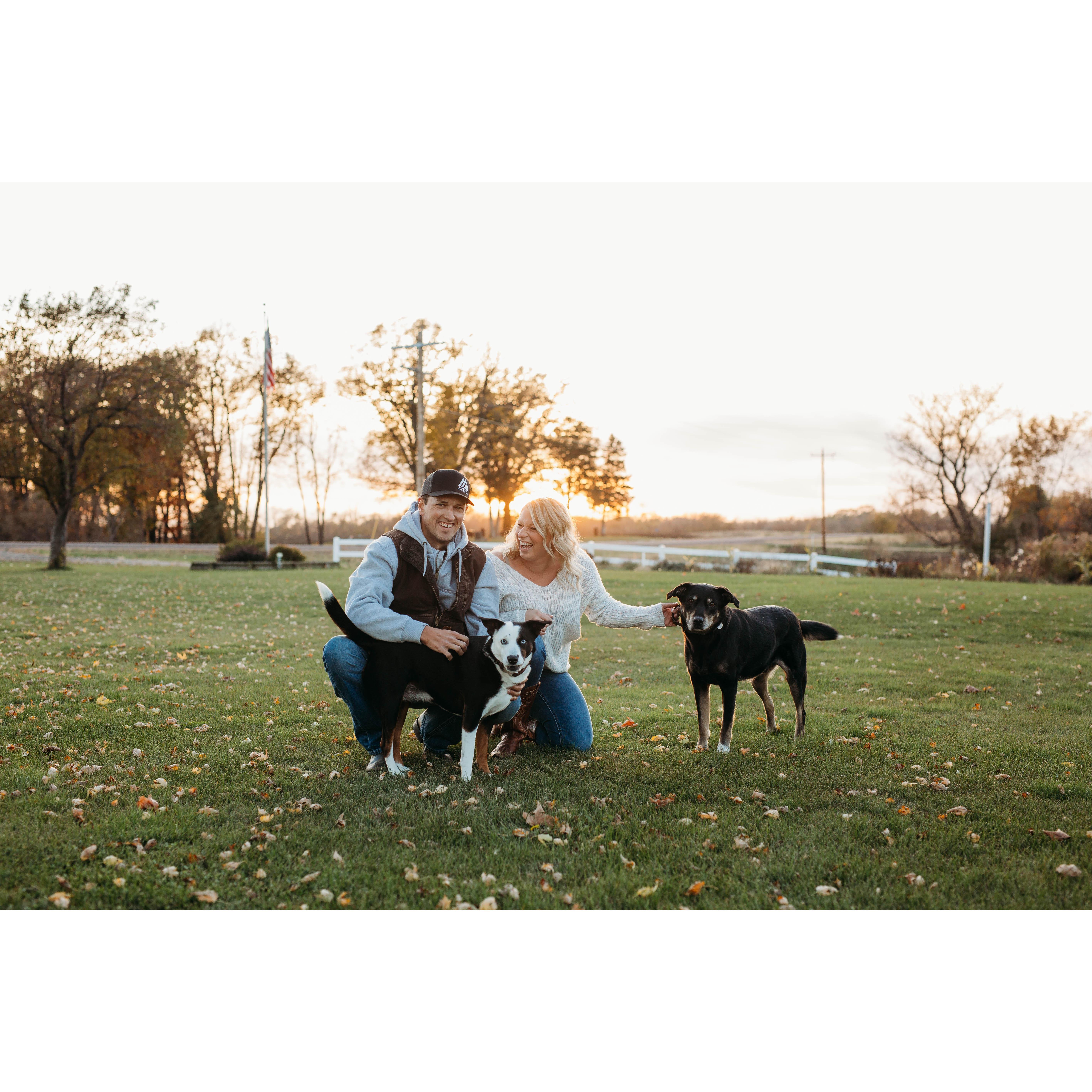 This engagement photo is special because of Max aka "broder". He was a major part of their love story and will be missed.