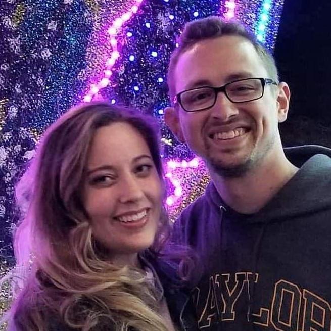 Megan and Niles at Houston's Zoo Lights, Christmas 2019