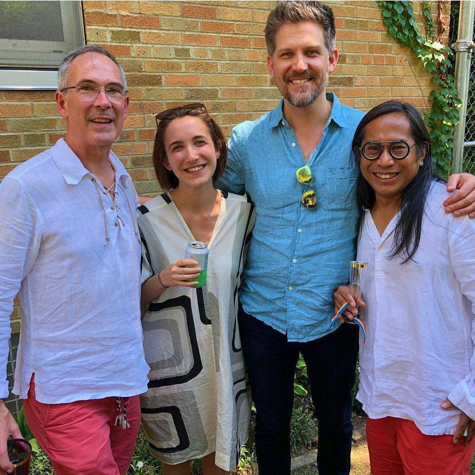 With Brad's housemates Per and Sylvia