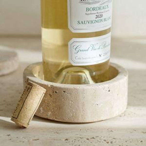 Marbella™ Travertine Wine Bottle Coaster