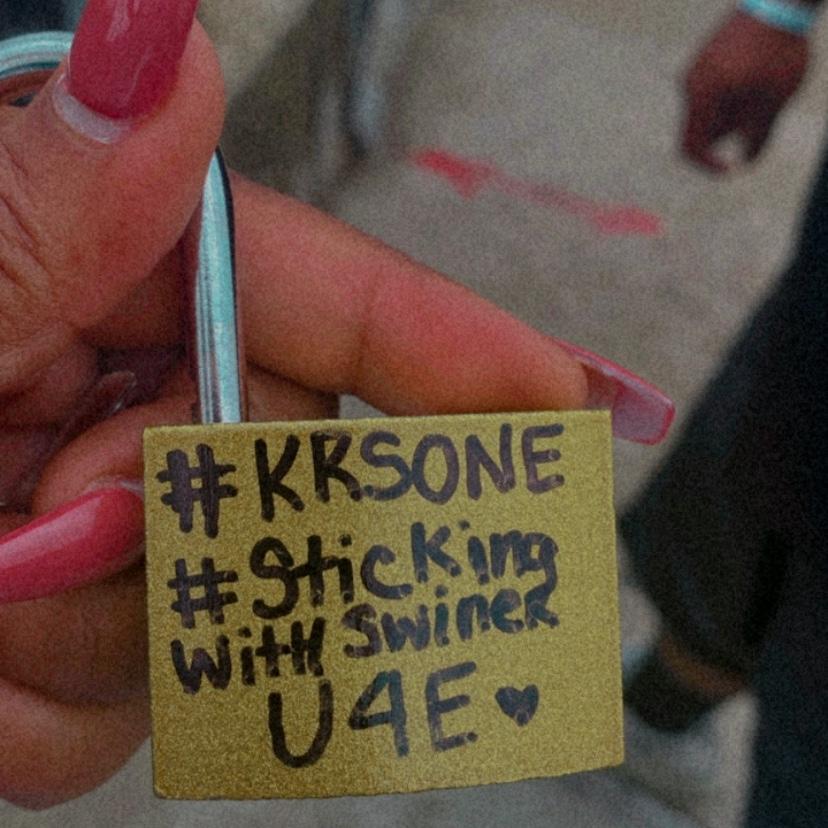 During Homecoming 2021, we put this lock on the Kent State bridge.